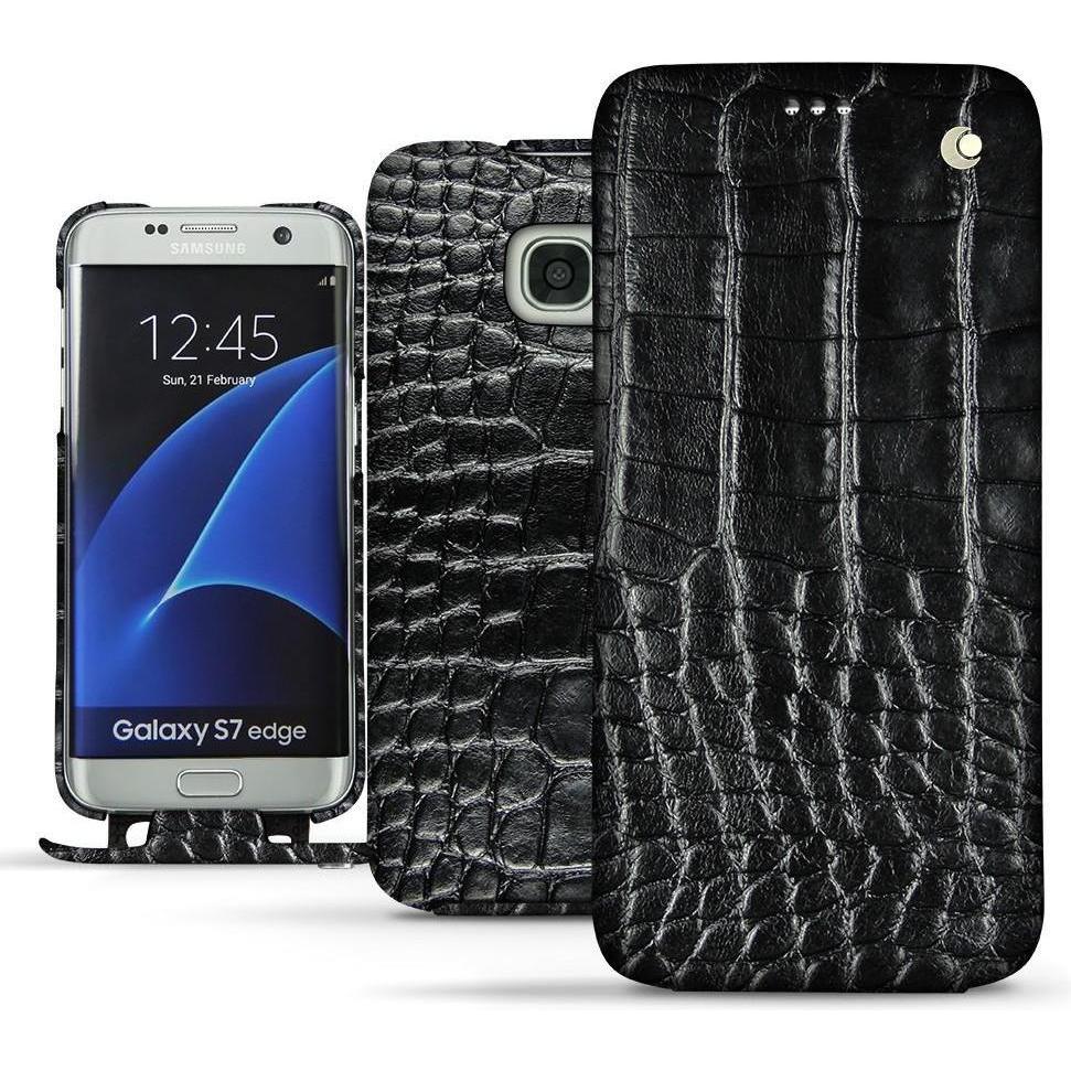 Noreve Lederschutzhülle vertikal (Samsung Galaxy S7 Edge), Smartphone Hülle, Schwarz