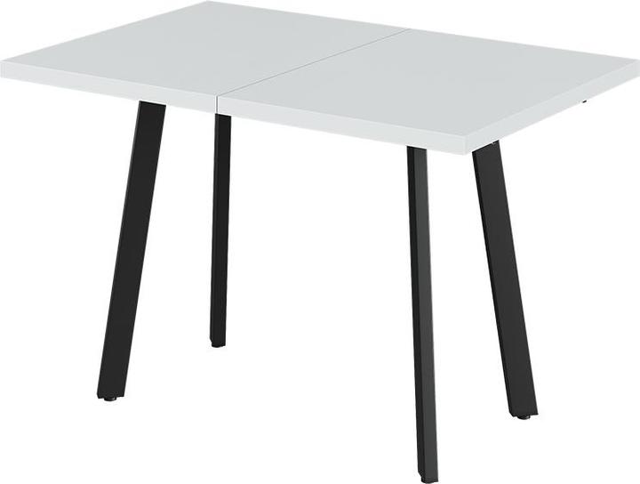 Vicco Esstisch Tisko, Weiss/Schwarz, 160 x 80 cm mit erweitbarer Tischplatte (120 x 80 x 76 cm)