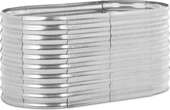 Nährwerte und Zutaten Uniprodo Hochbeet aus Metall Balkon Kräuterbeet oval 165 x 80 x 80 cm Stahl