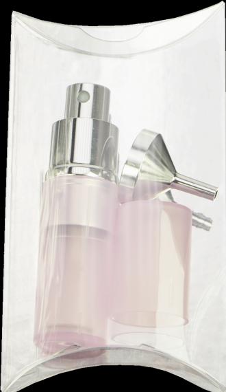 Produktbild Taschenzerstäuber transparent rosa für 8 ml + Trichter silber in Geschenkpackung (8 ml)