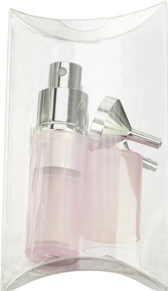 Immagine prodotto Nebulizzatore tascabile rosa trasparente da 8 ml + imbuto argento in confezione regalo (8 ml)