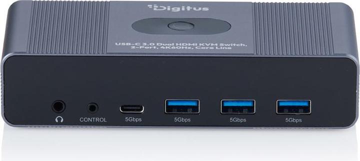 Produktbild Digitus USB-C 3.0 Dual HDMI KVM Switch, 2-Port, 4K60Hz, Core Line