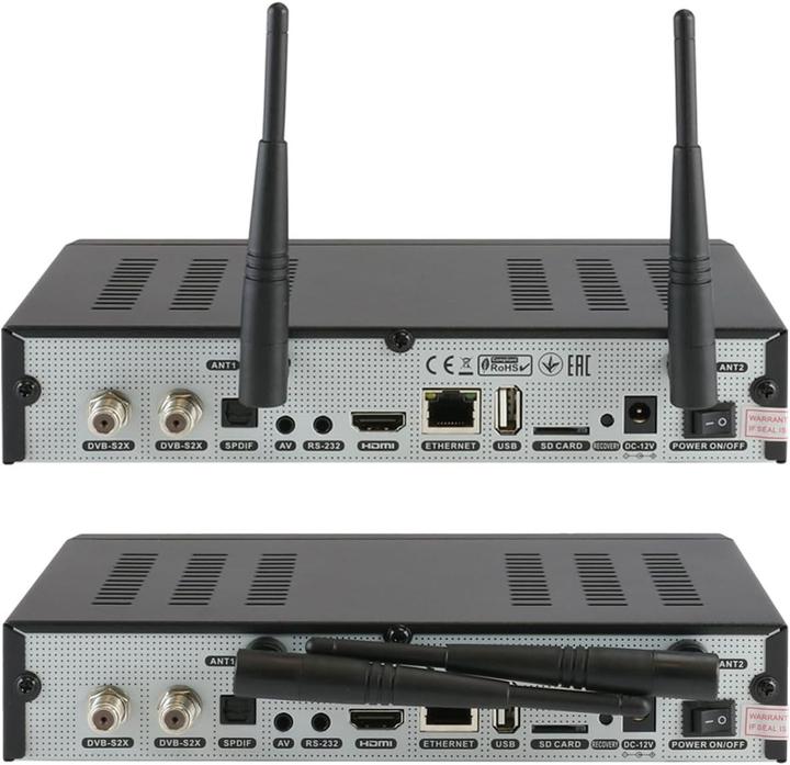 Actual product image Octagon UHD 4K Twin Satellite Receiver with PVR Recording, M.2 Support, Gigabit LAN, WiFi, and Dual OS (Twin DVB-S2, CI Shaft)