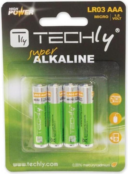 Actual product image Techly 307001 Alkaline batteries (4 pcs., AAA)