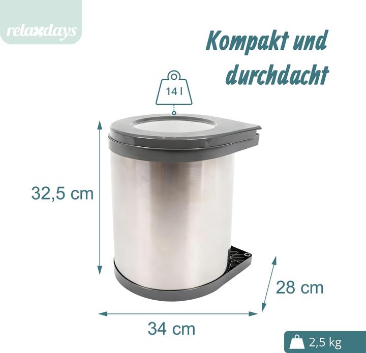 Produktbild Relaxdays Einbaumülleimer (14 l)