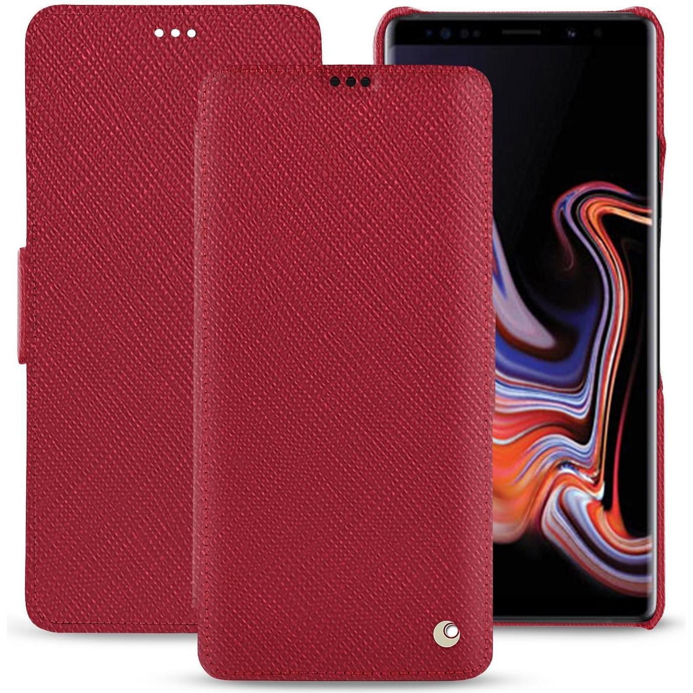 Noreve Lederschutzhülle horizontal (Samsung Galaxy Note 9), Smartphone Hülle, Rot