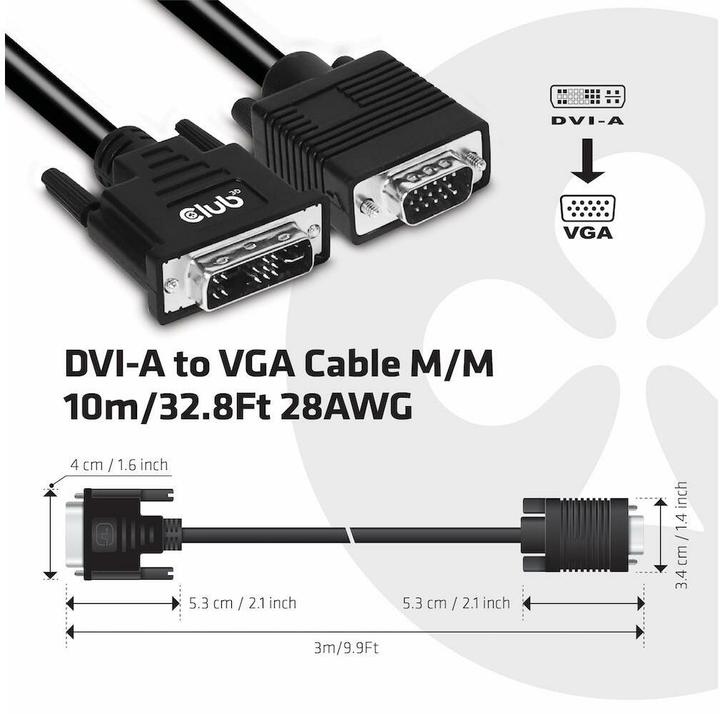 Actual product image Club 3D Dvi — VGA (3 m)