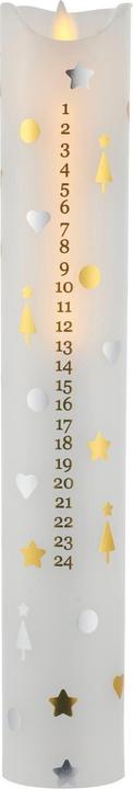 Immagine prodotto Sirius Candela LED Calendario dell'Avvento Sara, bianco/argento/oro, 29 cm (1 x)