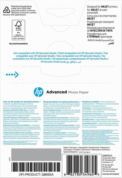 Produktbild HP Q8692a (250 g/m², 10 x 15 cm, 100 x)