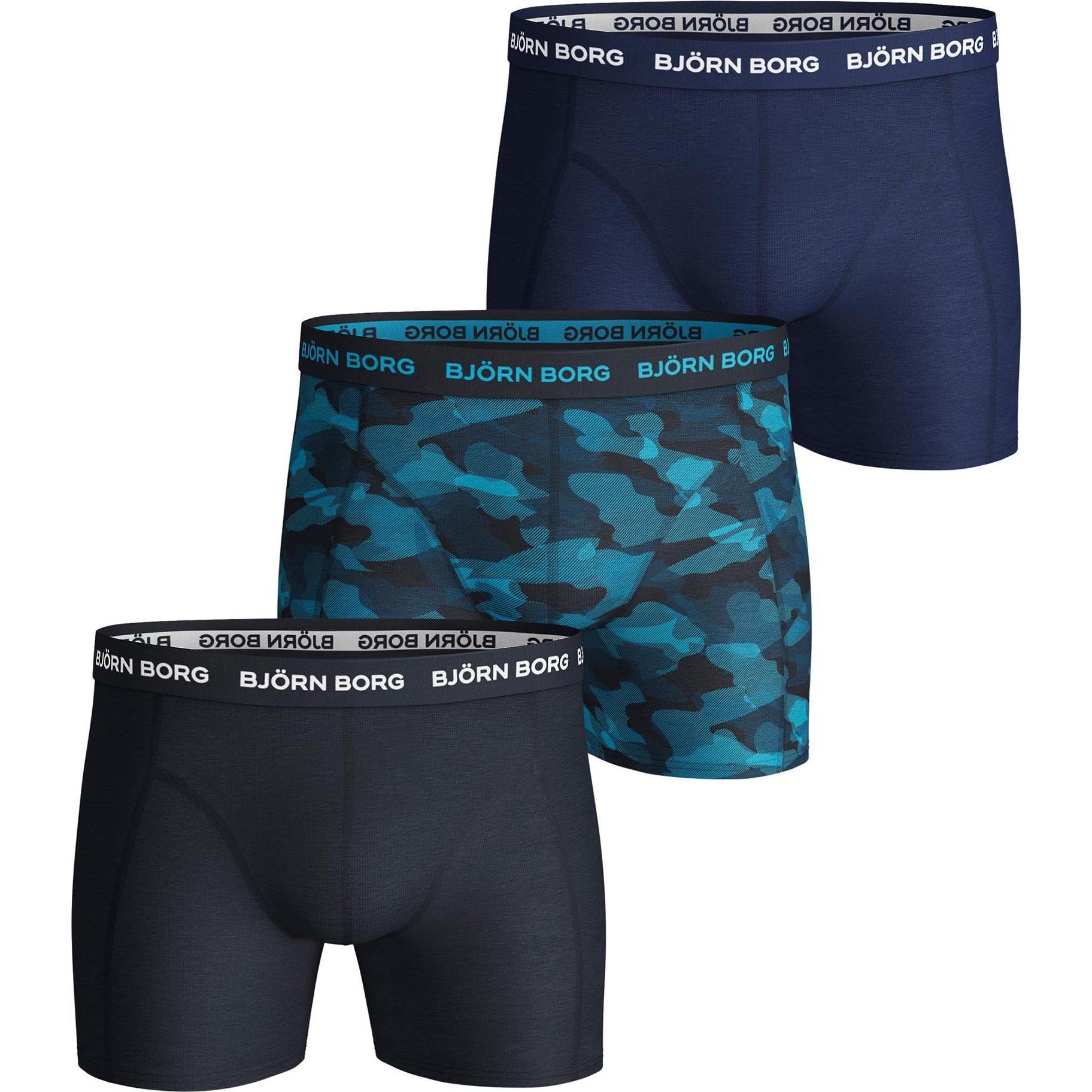 Björn Borg, Herren, Unterhosen, Cotton Stretch Boxer Trunks 3P, Mehrfarbig, (XL, 3er Pack)