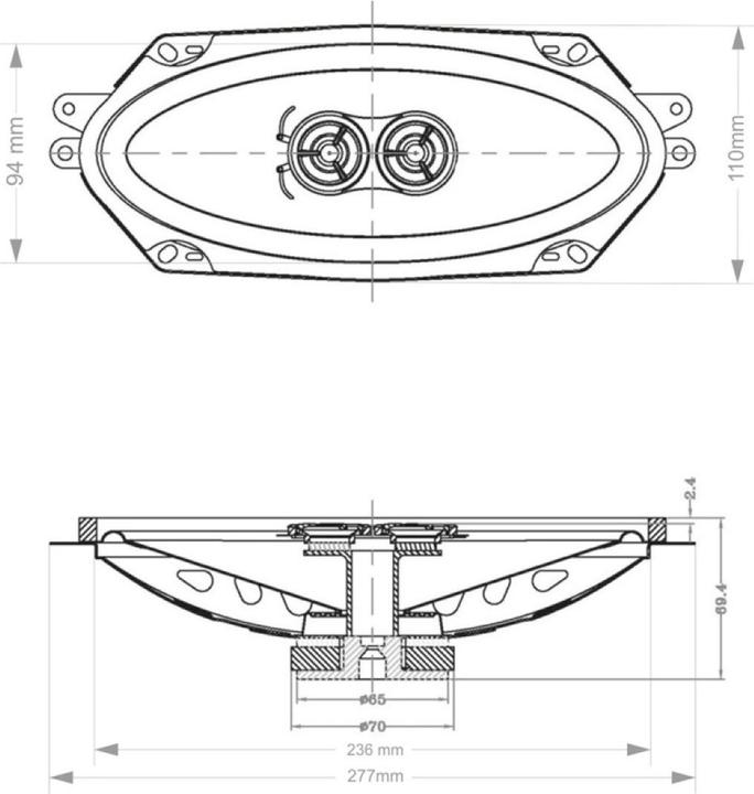 Produktbild Retrosound 4"x10"Lautsprecher mit 25Watt RMS, Einbautiefe 59mm, (Paar) (50 W)