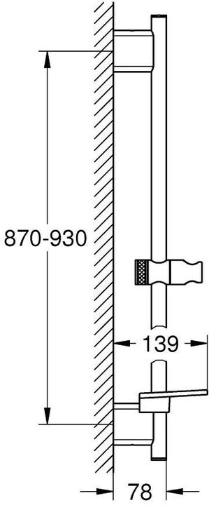Actual product image Grohe Rainshower Smartactive shower rail