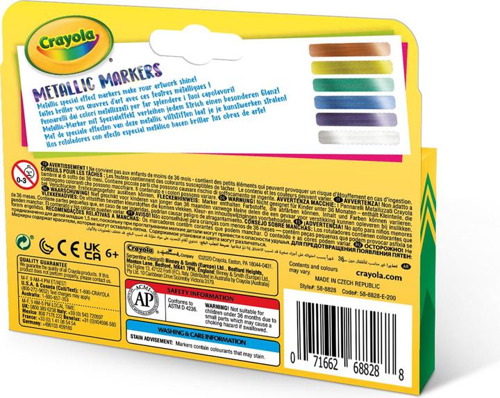 Produktbild Crayola Metallic Marker (Mehrfarbig, Metallisch, 6 x)