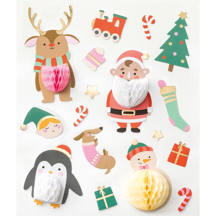 Produktbild Folia Wabenball Sticker CHRISTMAS, 17 Stück