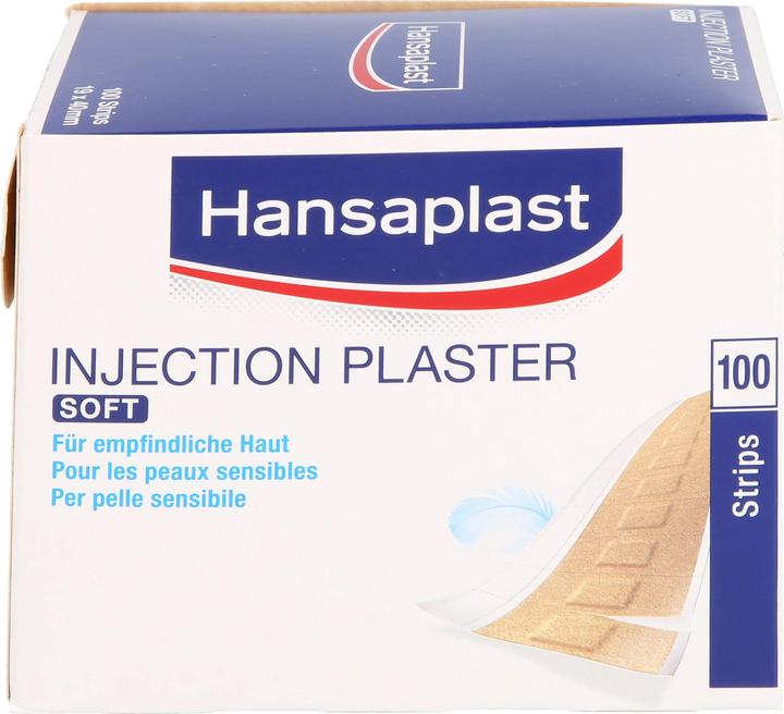 Actual product image Hansaplast Soft injection plasters 1.9 cm x 4 cm for sensitive skin, 100 pcs. plasters (100 x)