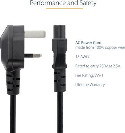 Produktbild StarTech 2m C5 Laptop Power Cord - Uk (2 m)