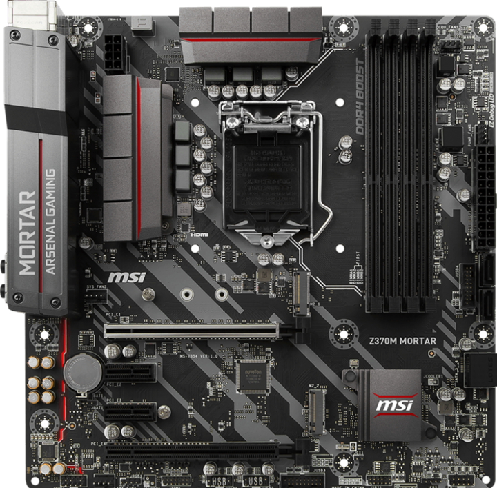 Actual product image MSI Z370M Mortar (LGA 1151, Intel Z370, mATX)