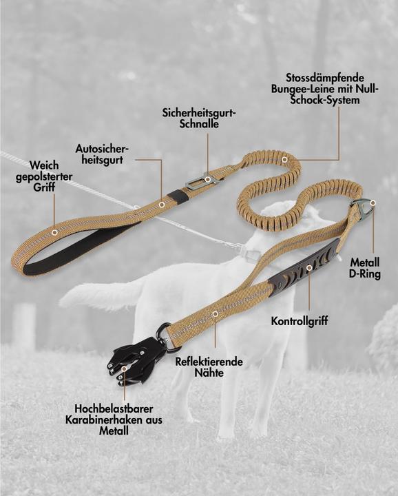 Image du produit Suba Laisse pour chien avec ceinture de sécurité (Chien, Jogging)