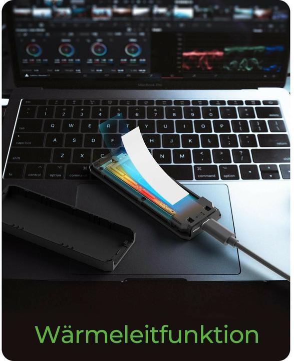 Produktbild Icy Box Spade Case 1805 – M.2 NVMe/SATA SSD Gehäuse USB C, 10 Gbps (M.2)