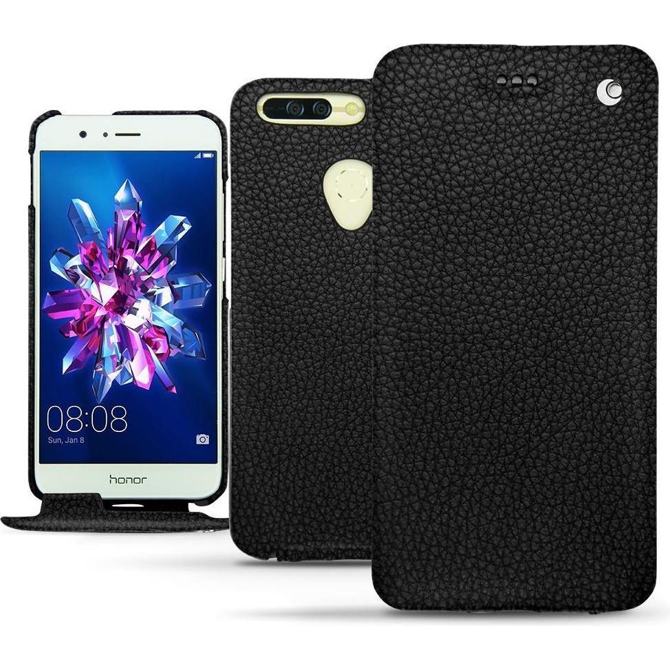 Noreve Lederschutzhülle vertikal (Honor 8 Pro), Smartphone Hülle, Schwarz