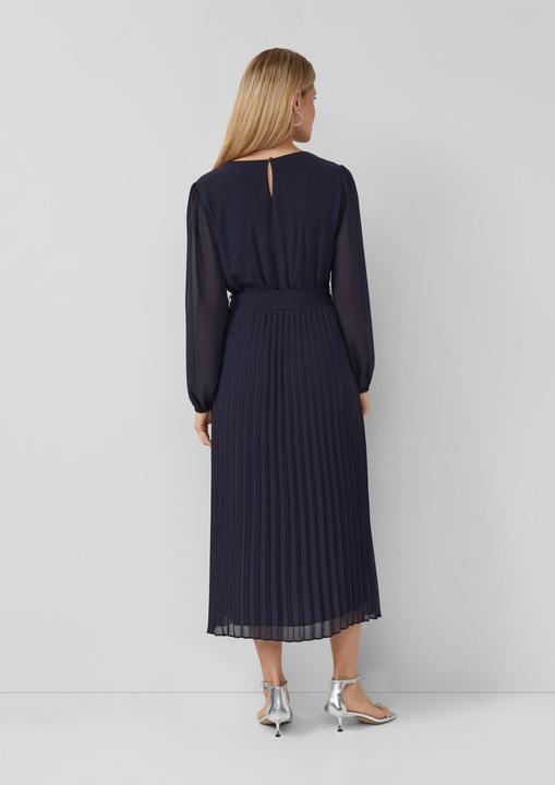 Image du produit s.Oliver Kleid Midi-Chiffonkleid mit Plissee und Bindegürtel (46)