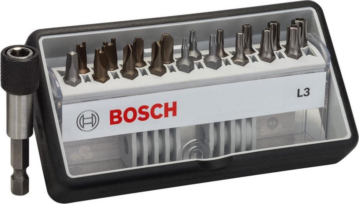 Produktbild Bosch Professional Zubehör Schrauberbit-Set Robust Line L Extra-Hart, 18 + 1-teilig, 25 mm, Sicherh. Bits (Tri-Wing)