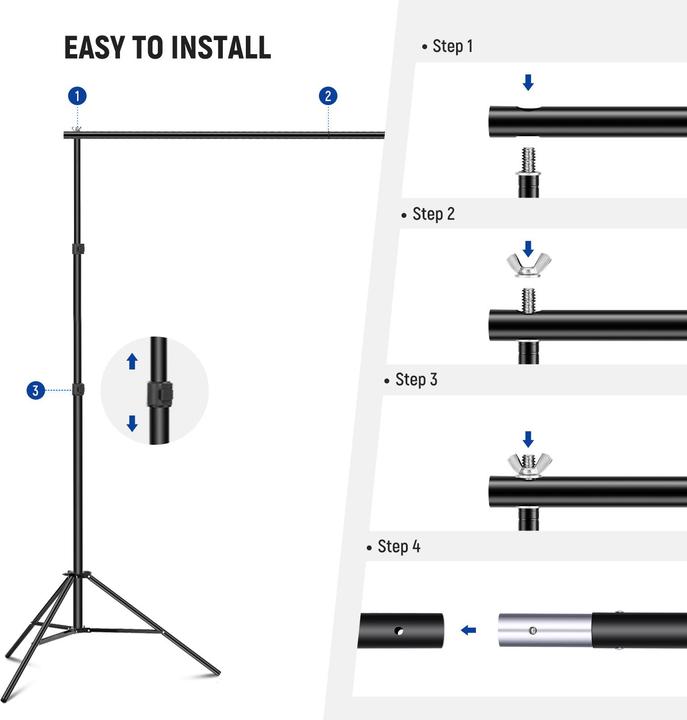 Actual product image Neewer photo background stand set (300 cm, 210 cm)