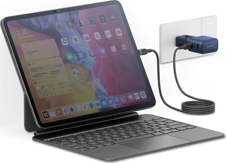 Actual product image Energea Wall charger TravelGo Adapter 35 USB-A/USB-C 35W blue (35 W, 2 ports)