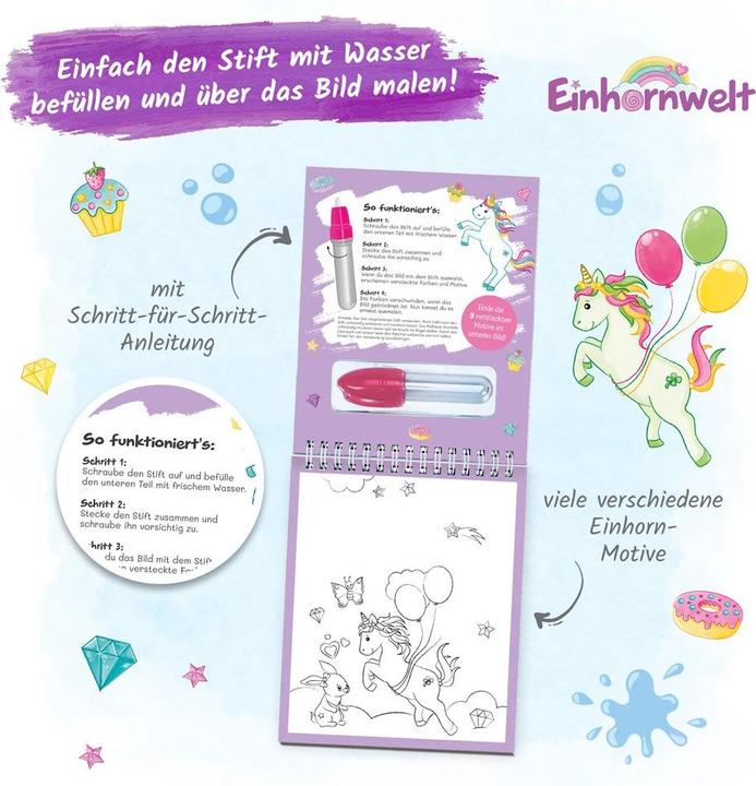 Image du produit Le plaisir de peindre à l'eau avec le crayon magique Le monde des licornes