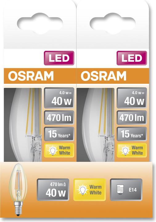 Produktbild Osram Led Retrofit Classic B (E14, 4 W, 470 lm, 1 x, E)
