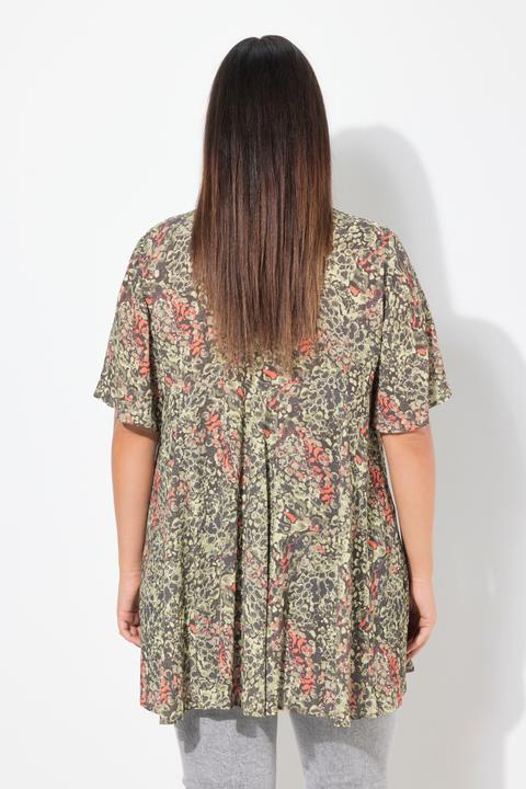Produktbild Ulla Popken Bluse, Tiermuster, A-Linie, Carré-Ausschnitt, Halbarm (46, 48)