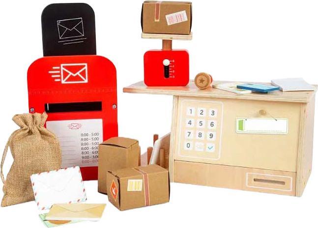 Produktbild Bigjigs Holz-Postamt-Spielset, 19-teilig.