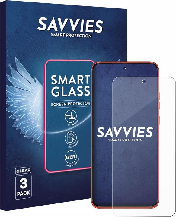 Actual product image Savvies 3x Smart Glass - 9H Hybrid Glass Screen Protector for Motorola Edge 60 Neo (3 pcs., Motorola Edge 60 Neo)