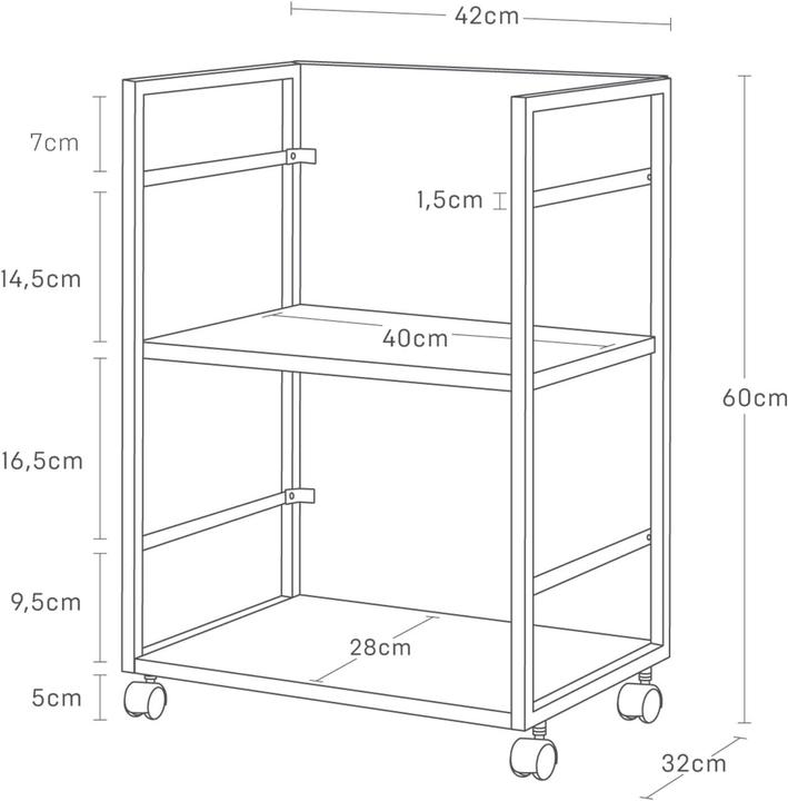 Actual product image Yamazaki 2-tier semi-enclosed storage trolley TOWER