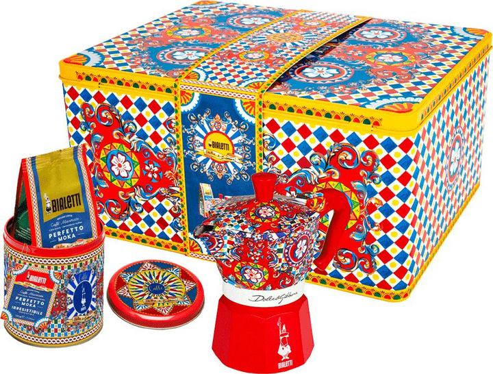 Produktbild Bialetti Espressokocher Dolce & Gabbana rot/klein gemustert (3 Tassen)