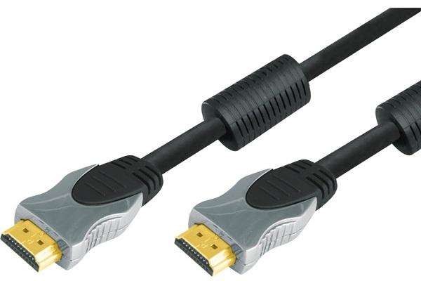 Produktbild Tecline Professional High Speed HDMI Kabel mit Ethernet, High Quality, vergoldet, HDMI St. A / St. A, 1,0 m (1 m, HDMI, 2.0)
