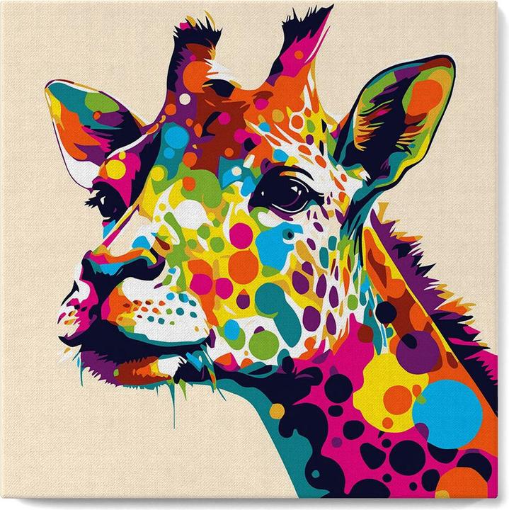 Immagine prodotto Figured'Art Mini Kit da Dipingere con i Numeri con Cornice - Giraffa Pop Art astratta