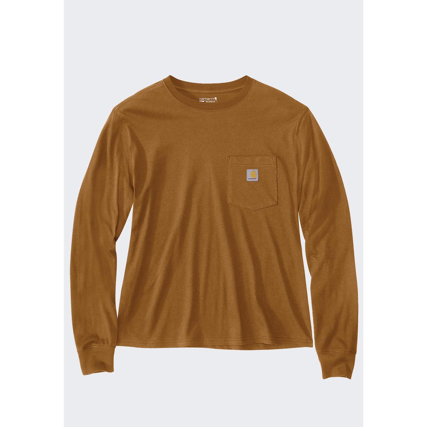 Carhartt, Top da lavoro, Koszulka LS Marrone chiaro