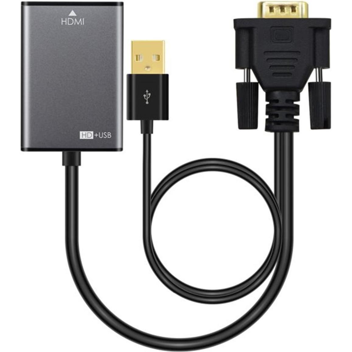 MicroConnect Vgahdmi (VGA, 15 cm), Data + Video Adapter, Schwarz