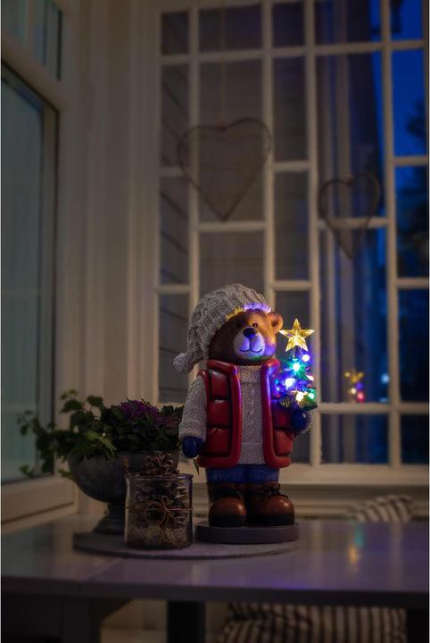 Actual product image Konstsmide LED Figure Fibre Optic Teddy Bear, 8 Diodes, 18 cm, Multicoloured