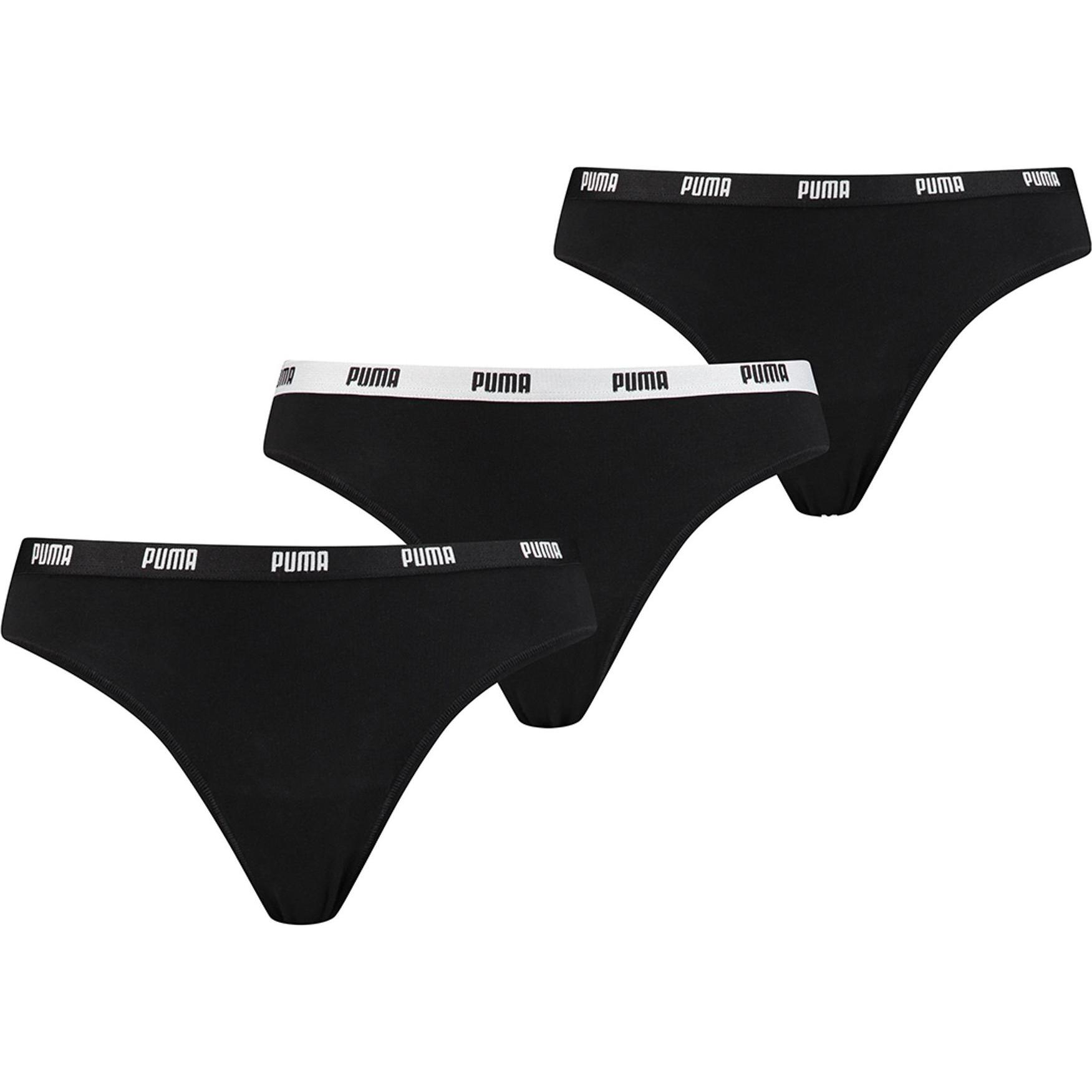 Puma, Damen, Unterhosen, Basic String, Schwarz, (S, 3er Pack)