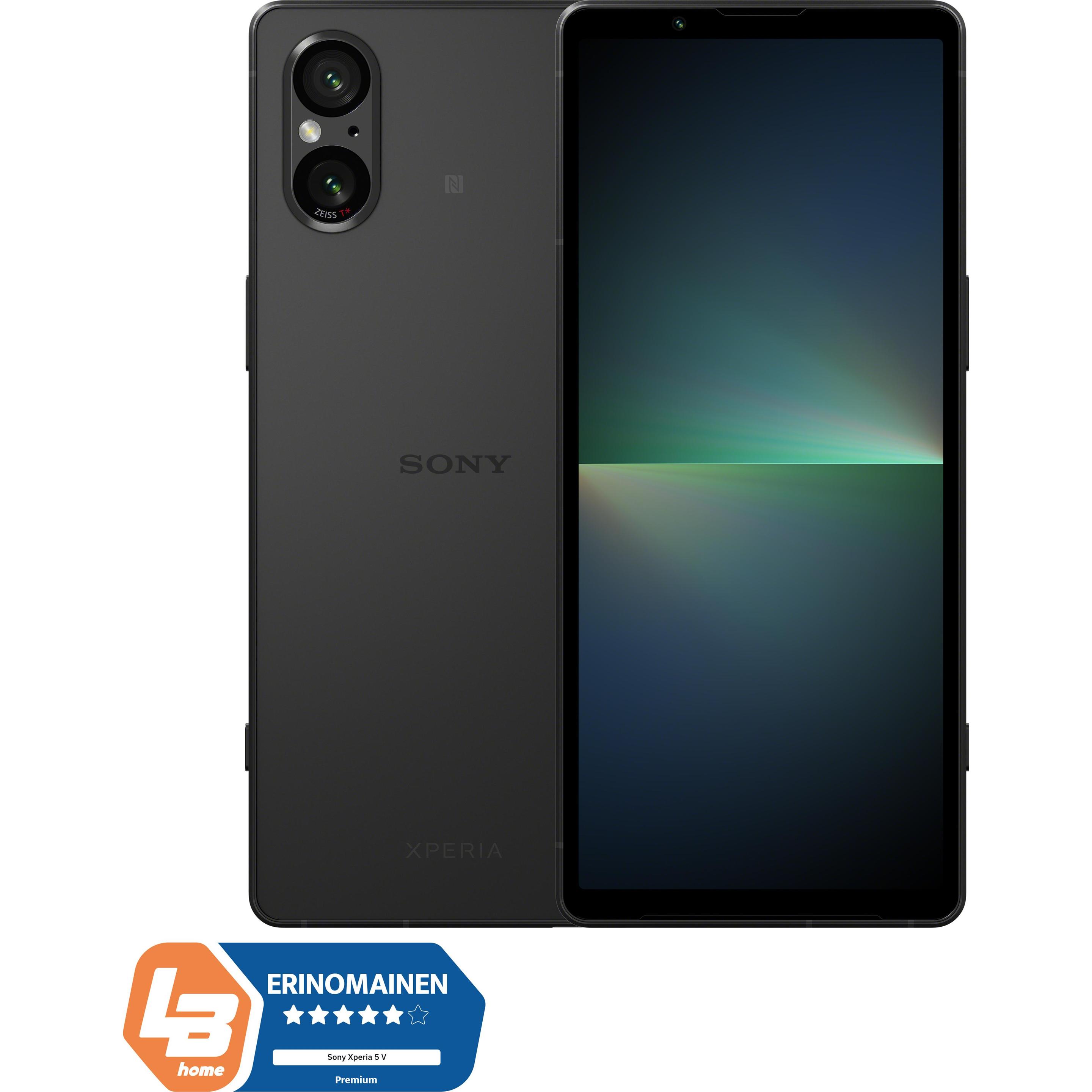 Sony Xperia 5 V (128 GB, Black, 6.10", SIM + eSIM, 5G), Smartphone, Schwarz