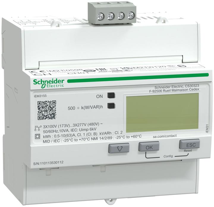 Schneider Electric iEM3155 meter 63A Modbus 1 digital I/O
