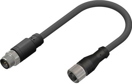 Actual product image RS PRO Straight Female M12 to Straight Male M12 Se