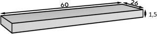 Actual product image ADRK Furniture Hanging shelf ANDREA 60x26 (60 x 26 x 150 cm)