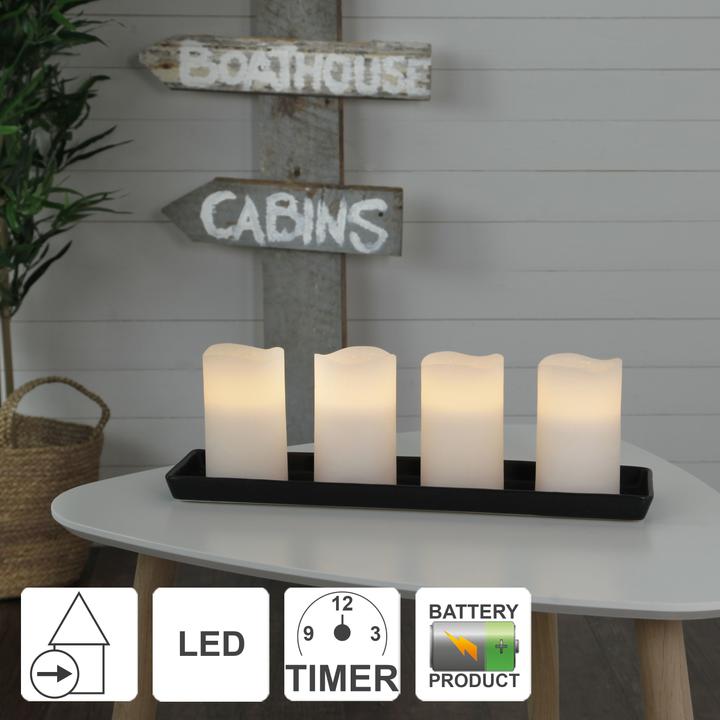 Actual product image Star Trading LED Candles Set Pillar May 7.5 cm x 12.5 cm, White (4 x)