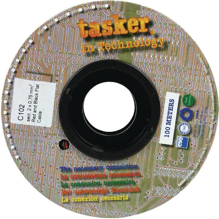 Immagine prodotto Tasker Cavo per altoparlanti in rotolo 2x 0,75 mm² 100 m nero/rosso (100 m, 0.75 mm².)
