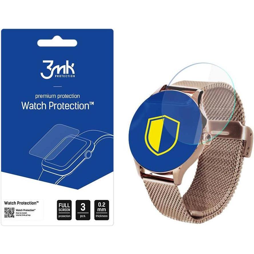 3MK FlexibelGlazen Horloge Garett Viva Szkło Hybrydowe, Smartwatch beschermfolie, Transparant