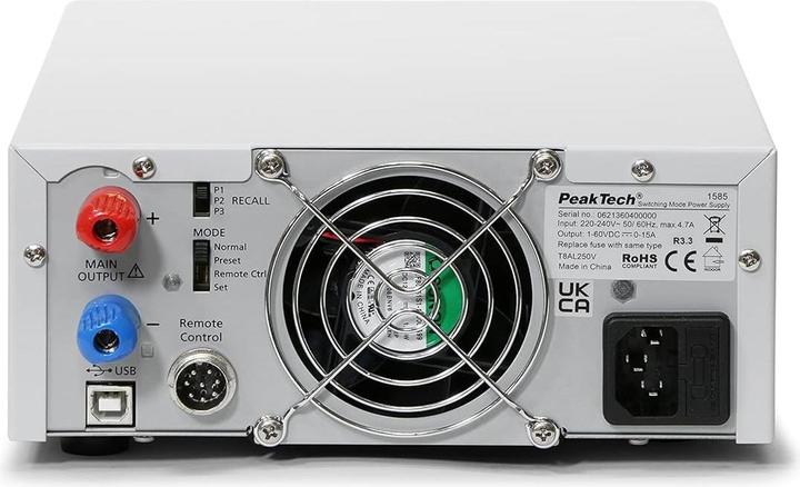 Produktbild Peaktech 1585 Labornetzgerät, 60 V, 15 + 5 A, fernsteuerbar über USB