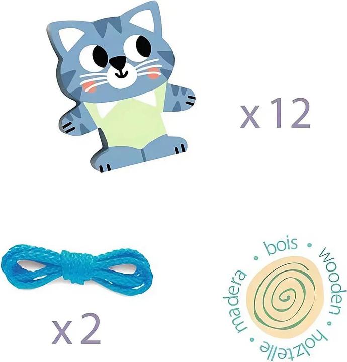 Actual product image Djeco FilaFriends threading game (German)